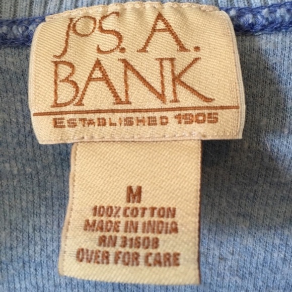 Jos A Bank Men's Blue Cotton Quarter Zip Sweater Medium - Picture 6 of 8